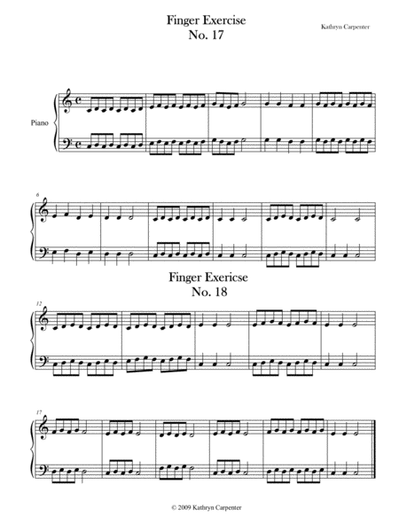 Free Sheet Music Finger Exercise No 17 18 Key Of C