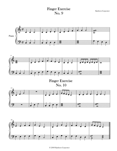 Free Sheet Music Finger Exercise No 9 10 Key Of C