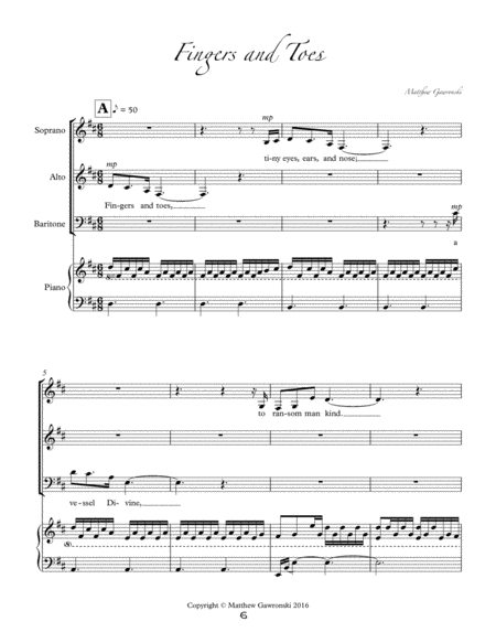 Free Sheet Music Fingers And Toes