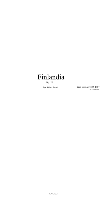 Finlandia For Wind Band Sheet Music