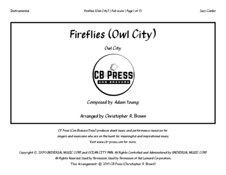 Fireflies Owl City Sheet Music