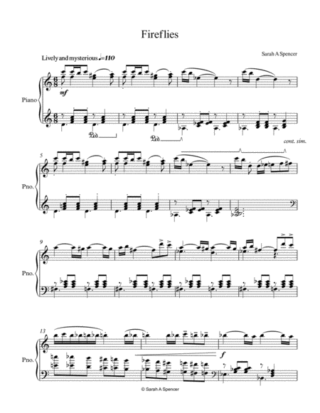 Free Sheet Music Fireflies