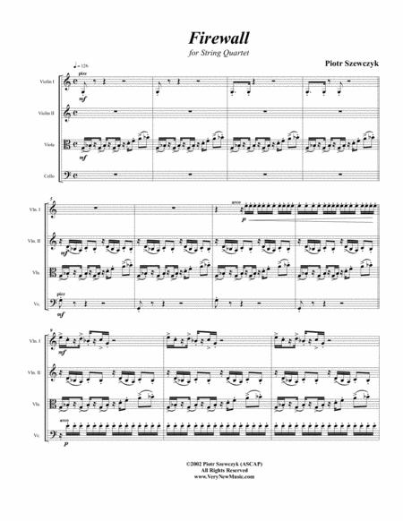 Firewall For String Quartet Sheet Music