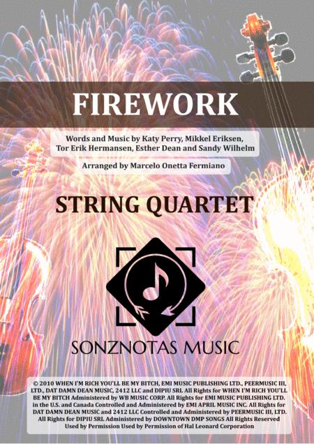 Firework Katy Perry Sheet Music For String Quartet Score And Parts Sheet Music