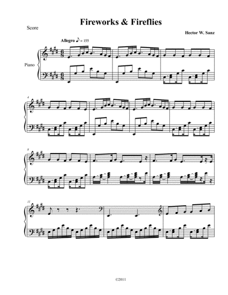 Free Sheet Music Fireworks And Fireflies