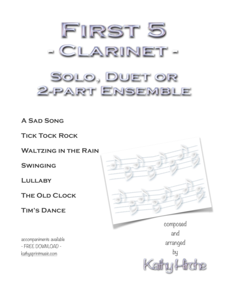 First 5 Clarinet Solo Duet Or 2 Part Ensemble Sheet Music