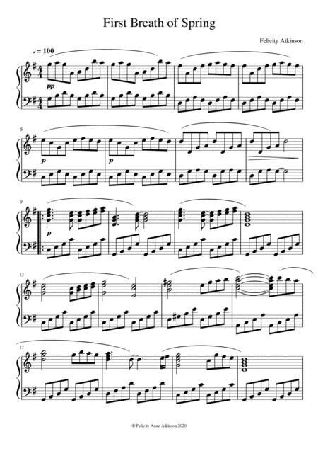 Free Sheet Music First Breath Of Spring