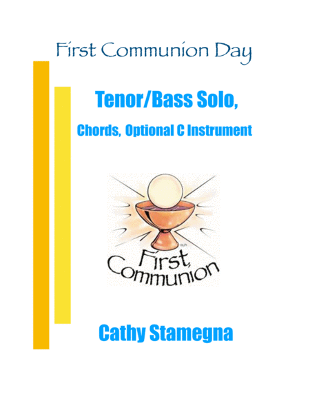 First Communion Day Tenor Bass Solo Chords Piano Acc Optional C Instrument Sheet Music