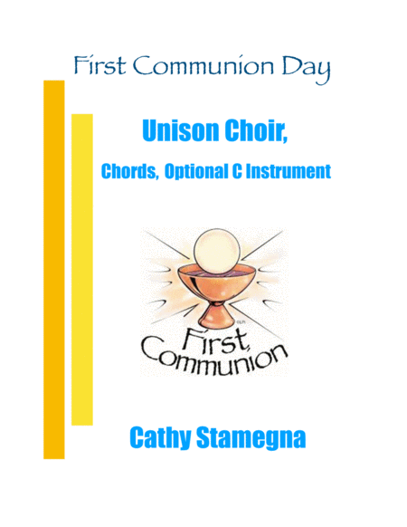 First Communion Day Unison Choir Chords Piano Acc Optional C Instrument Sheet Music