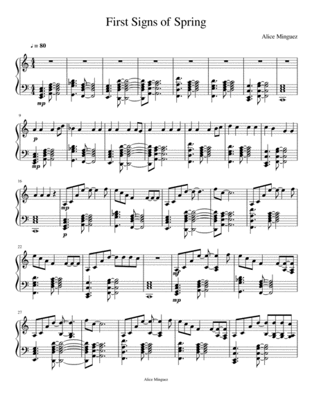 Free Sheet Music First Signs Of Spring