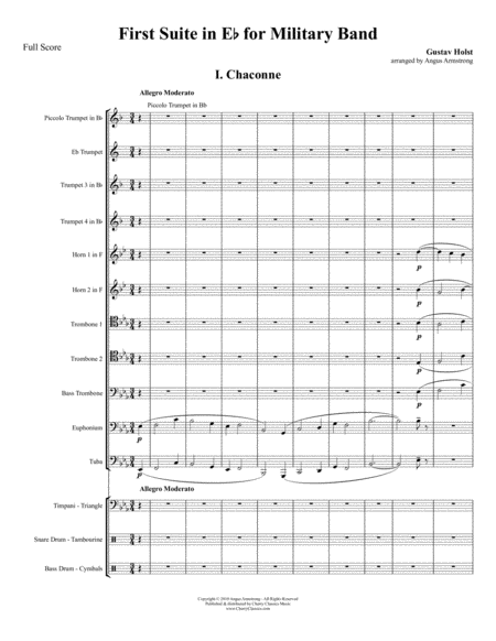 Free Sheet Music First Suite In Eb For Brass Ensemble Percussion