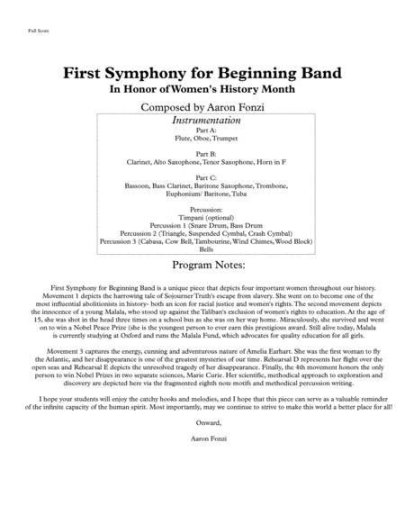 Free Sheet Music First Symphony For Beginning Band