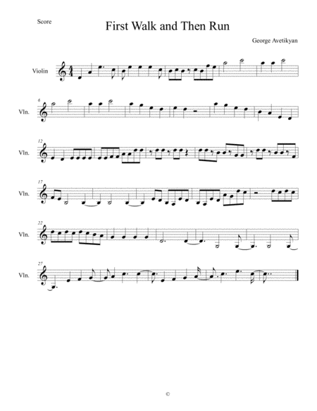 Free Sheet Music First Walk And Then Run