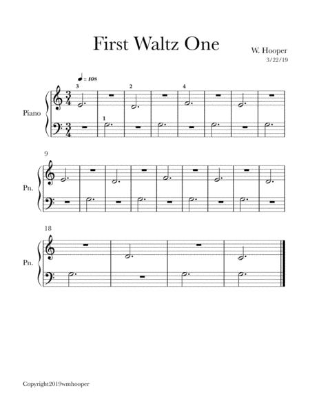Free Sheet Music First Waltz One