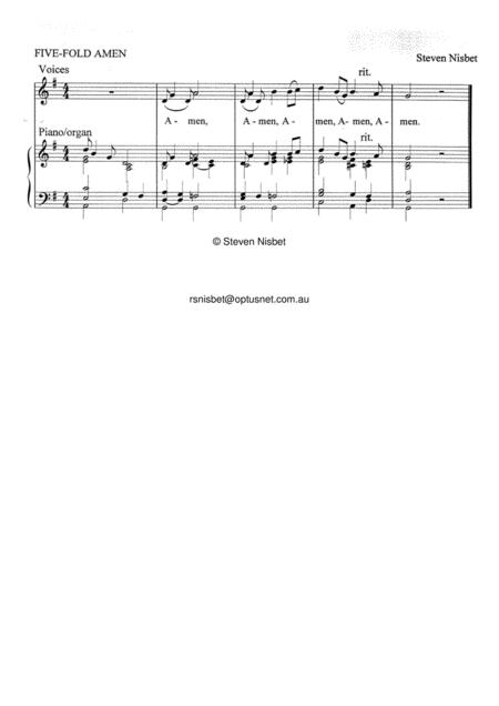 Five Fold Amen Unison For Congregations Sheet Music