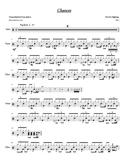 Free Sheet Music Five For Fighting Chances