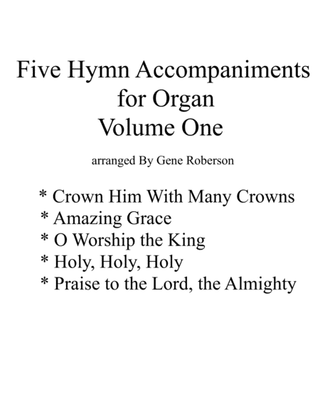 Free Sheet Music Five Hymn Accompaniments For Organ
