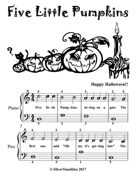 Five Little Pumpkins Easiest Piano Sheet Music Sheet Music