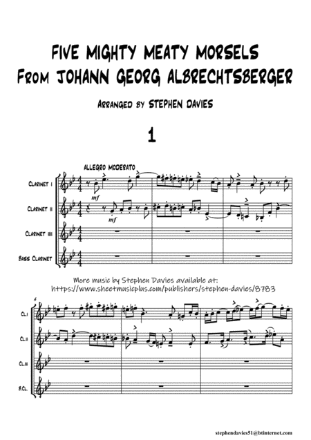 Free Sheet Music Five Mighty Meaty Morsels From Johann Georg Albrechtsberger