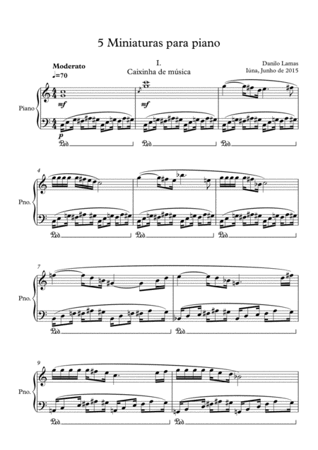 Five Miniatures For Piano Sheet Music