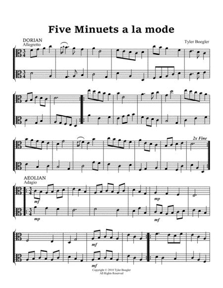 Free Sheet Music Five Minuets A La Mode