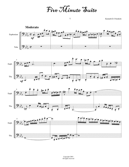 Free Sheet Music Five Minute Suite