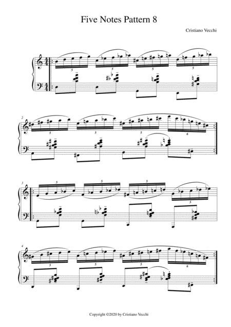 Free Sheet Music Five Notes Pattern 8