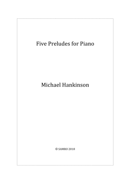 Free Sheet Music Five Preludes For Piano