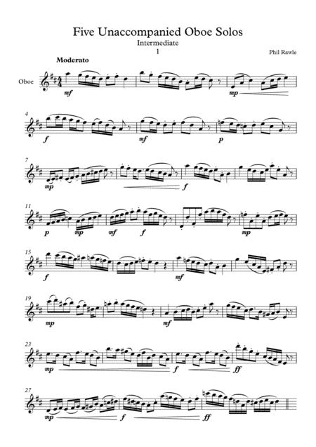 Five Unaccompanied Oboe Solos Intermediate Sheet Music