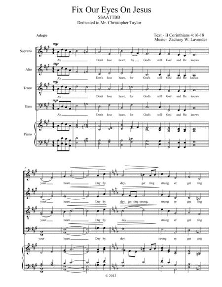 Fix Our Eyes On Jesus Sheet Music