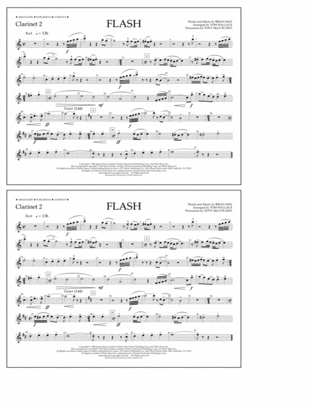 Flash Arr Tom Wallace Clarinet 2 Sheet Music