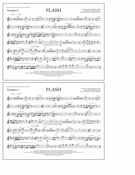 Flash Arr Tom Wallace Trumpet 1 Sheet Music