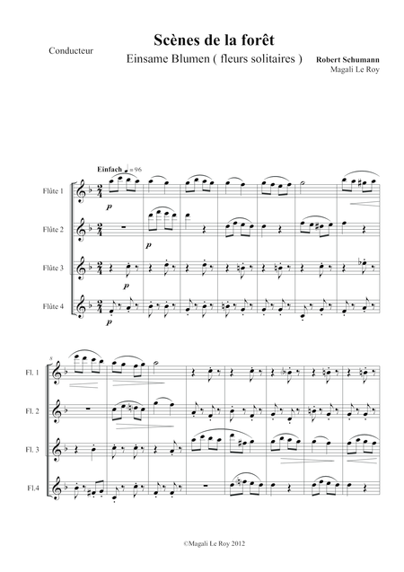 Free Sheet Music Fleurs Solitaires