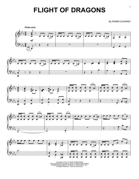 Free Sheet Music Flight Of Dragons From Game Of Thrones