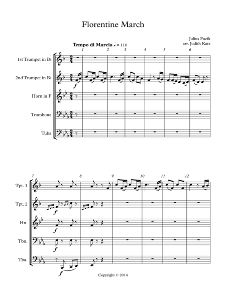 Free Sheet Music Florentine March