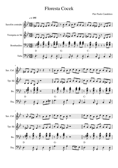 Free Sheet Music Floresta Cocek