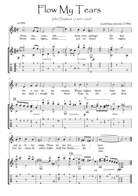 Flow My Tears Lachrimae Sheet Music