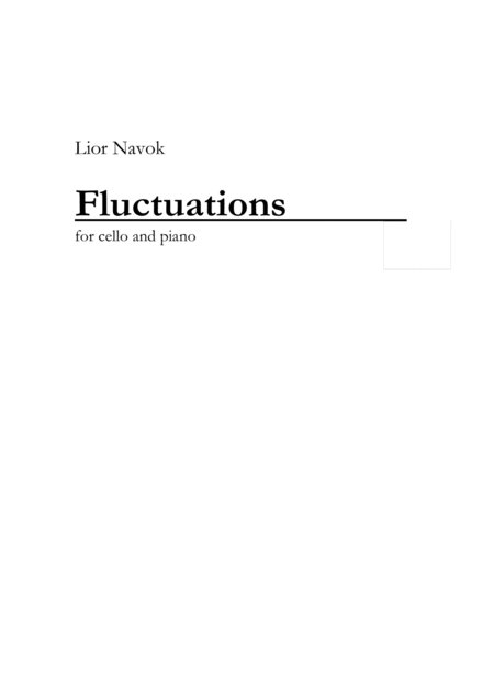 Fluctuations For Cello And Piano Performance Score And Part Sheet Music