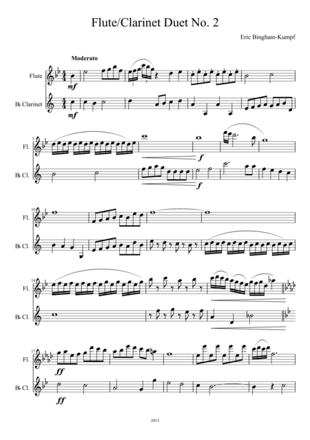 Free Sheet Music Flute Clarinet Duet No 2