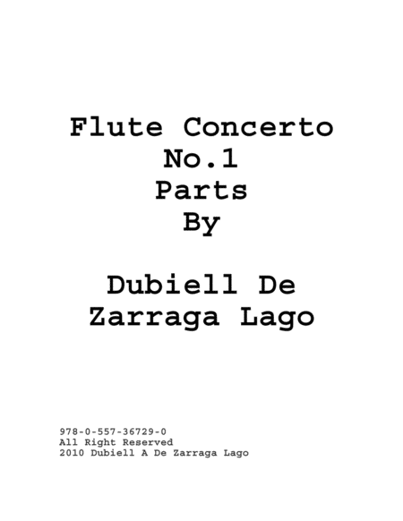 Flute Concerto No 1 Parts Sheet Music