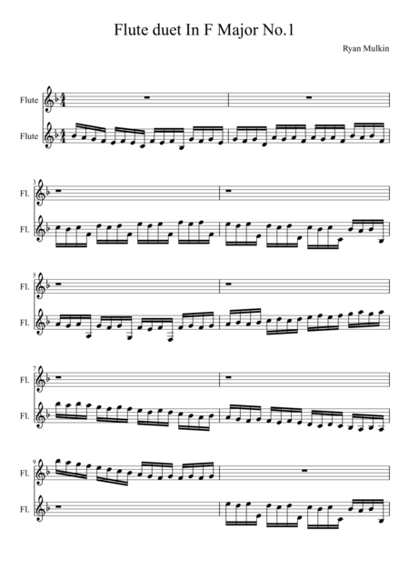 Free Sheet Music Flute Duet In F Major No 1