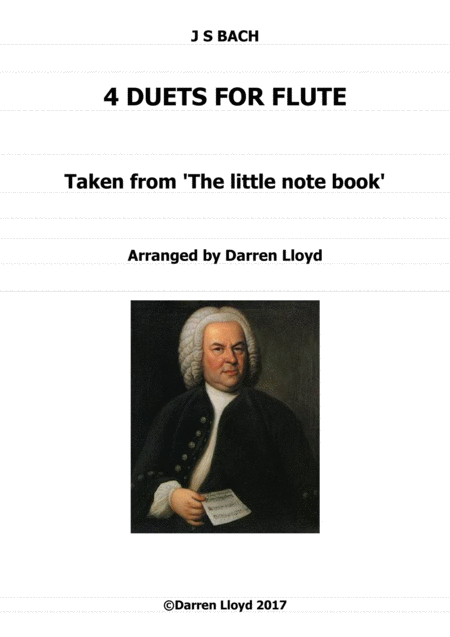 Free Sheet Music Flute Duets 4 Duets From Js Bachs Little Notebook