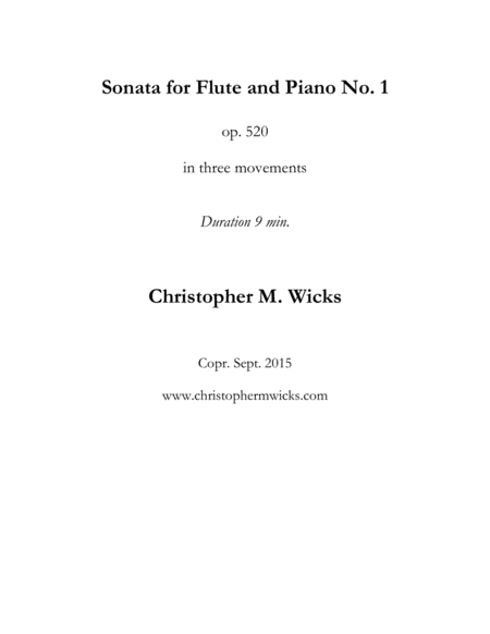 Free Sheet Music Flute Sonata No 1