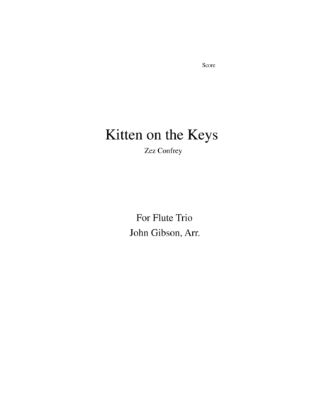 Flute Trio Kitten On The Keys Sheet Music