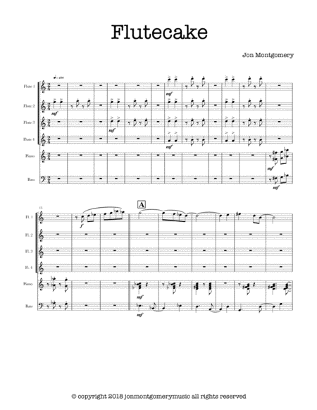 Free Sheet Music Flutecake