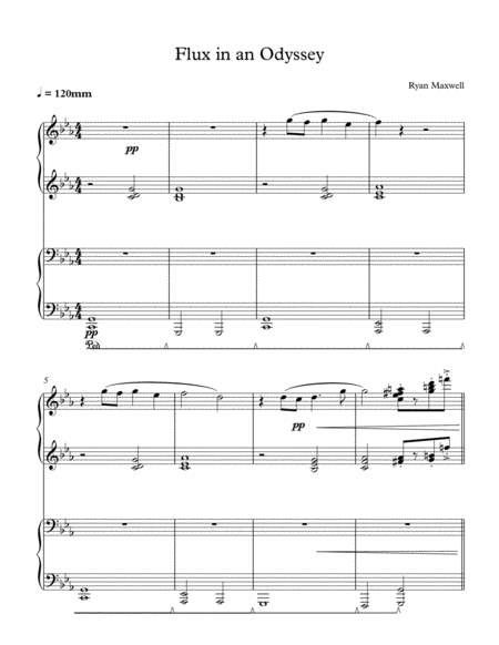 Free Sheet Music Flux In A Odyssey Four Hands Two Piano