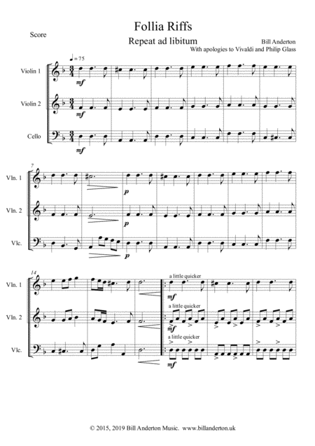 Free Sheet Music Follia Riffs