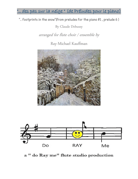 Footprints In The Snow By Debussy Arr For Flute Choir Ensemble Sheet Music