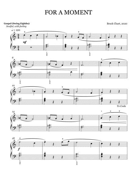 For A Moment Easy Jazz Piano Solo Sheet Music