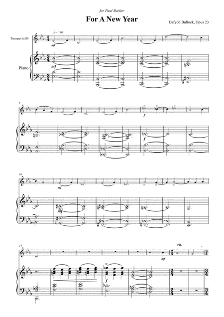 Free Sheet Music For A New Year